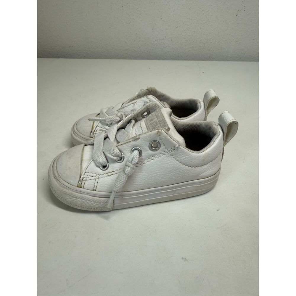 Converse Toddler Chuck Taylor All Star Street White Leather Lace Shoes Toddler 6